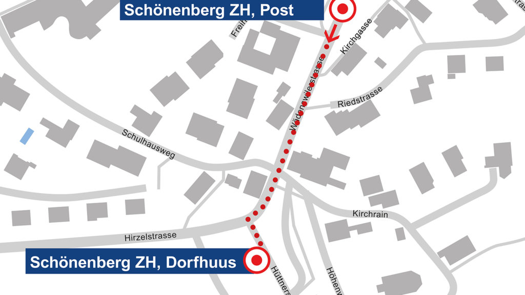Schönenberg Posti-Haltestelle Dorfhuus